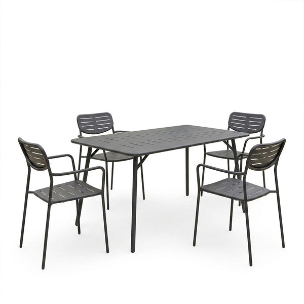 Moraja Deraby set 5 piese negru metal, 140x80x72 cm