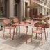 Moraja Deraby set 5 piese terracotta metal 140x80x72cm, Teracotă, 140x80x72 cm, imagine principală, metal, pentru living sau bucătărie