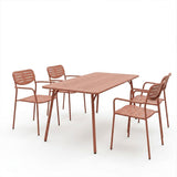 Moraja Deraby set 5 piese terracotta metal, Teracotă, 140x80x72 cm
