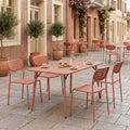 Moraja Deraby Ι set 5 piese terracotta metal 140x80x72cm, Teracotă, 140x80x72 cm, imagine principală, metal, pentru living sau bucătărie