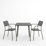 Moraja Federal set 3 piese negru metal, 70x70x73 cm