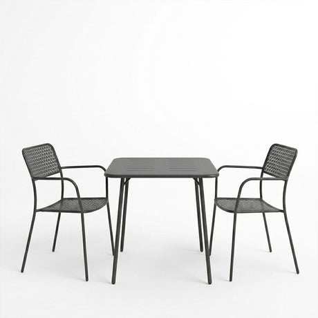 Moraja Federal set 3 piese negru metal, 70x70x73 cm