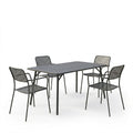 Moraja Federal set 5 piese negru metal, 140x80x72 cm, imagine suplimentara
