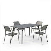 Moraja Federal set 5 piese negru metal, 140x80x72 cm, imagine suplimentara
