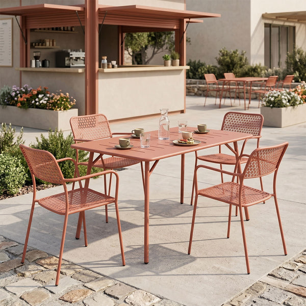 Moraja Federal set 5 piese terracotta metal, Teracotă, 140x80x72 cm
