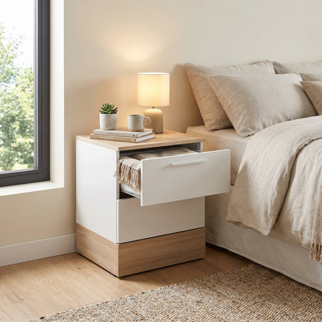 Noptiera Adore Base, 2 sertare, 45 x 52 x 40 cm