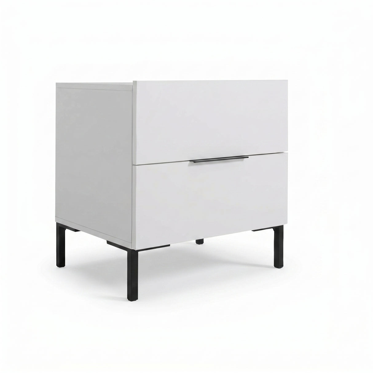 Noptiera Adore Oryana, 2 sertare, Alb - Nuc, 55x59x44 cm - Alb