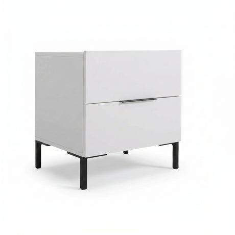 Noptiera Adore Oryana, 2 sertare, Alb - Nuc, 55 x 59 x 44