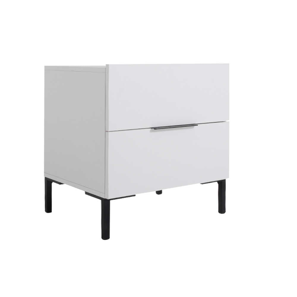 Noptiera Adore Oryana, 2 sertare, Alb - Nuc, 55x59x44 cm - Alb