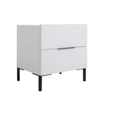 Noptiera Adore Oryana, 2 sertare, Alb - Nuc, 55x59x44 cm - Alb