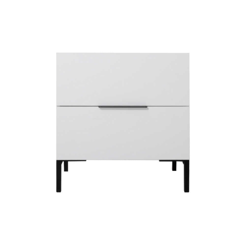 Noptiera Adore Oryana, 2 sertare, Alb - Nuc, 55x59x44 cm - Alb