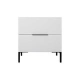 Noptiera Adore Oryana, 2 sertare, Alb - Nuc, 55x59x44 cm - Alb