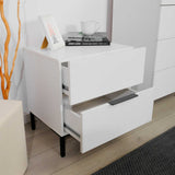 Noptiera Adore Oryana, 2 sertare, Alb - Nuc, 55x59x44 cm - Alb
