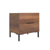 Noptiera Adore Oryana, 2 sertare, Alb - Nuc, 55x59x44 cm - Nuc