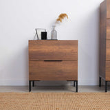 Noptiera Adore Oryana, 2 sertare, Alb - Nuc, 55x59x44 cm - Nuc