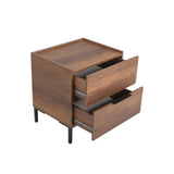 Noptiera Adore Oryana, 2 sertare, Alb - Nuc, 55x59x44 cm - Nuc