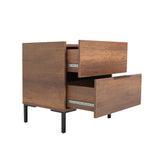Noptiera Adore Oryana, 2 sertare, Alb - Nuc, 55x59x44 cm - Nuc