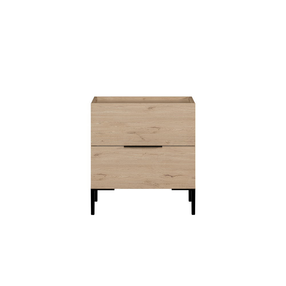Noptiera Adore Oryana, 2 sertare, Alb - Nuc, 55x59x44 cm - Stejar