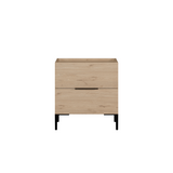 Noptiera Adore Oryana, 2 sertare, Alb - Nuc, 55x59x44 cm - Stejar