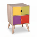 Noptiera Adore Rainbow, 2 sertare, Rainbow, Multicolor, 44x66x44 cm