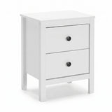 Noptiera Adore Rustic, 2 sertare, Alb, 46x61x39 cm