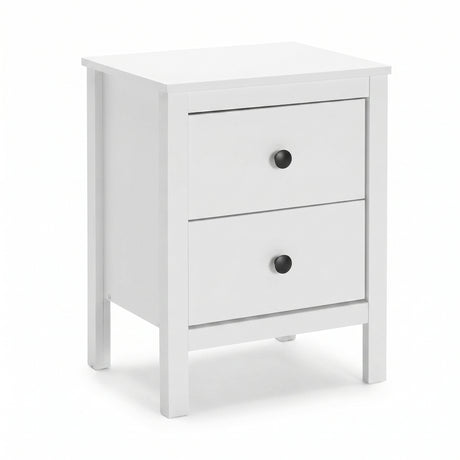 Noptiera Adore Rustic, 2 sertare, Alb, 46x61x39 cm