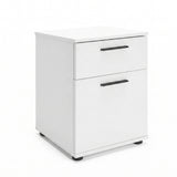 Noptiera Adore White, 2 sertare, Usa reversibila, Alb, 40x57x41 cm - Alb