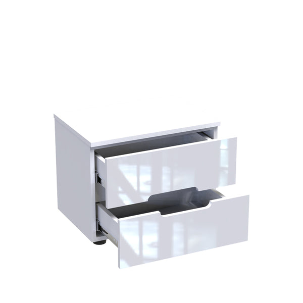 Noptiera Afina mdf Alb, lucios, 50x35x41 cm