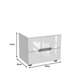 Noptiera Afina mdf Alb, lucios, 50x35x41 cm