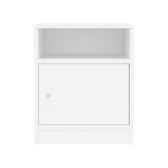Noptiera cu dulap Foly, Alb, Lemn, 40x40x50 cm, perspectiva suplimentara