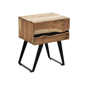 Noptiera cu functie de depozitare Imena, Lemn de Acacia, Natural, 45x35x56 cm, imagine suplimentara
