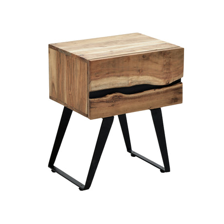Noptiera cu functie de depozitare Imena, Lemn de Acacia, Natural, 45x35x56 cm