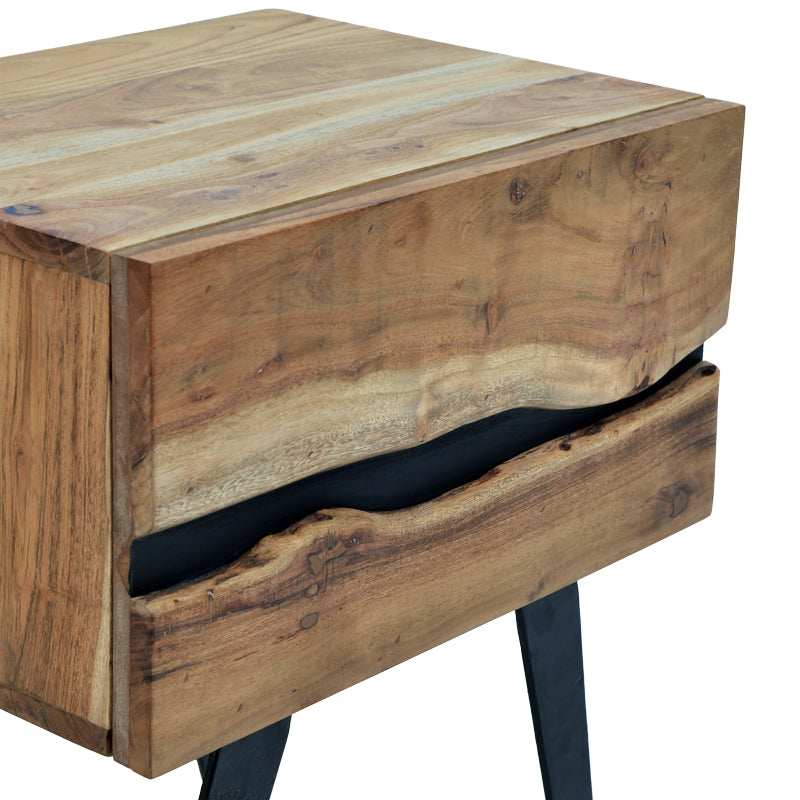 Noptiera cu functie de depozitare Imena, Lemn de Acacia, Natural, 45x35x56 cm