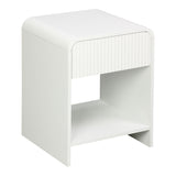 Noptiera cu functie de depozitare Lemperto, Alb, 40x40x53 cm