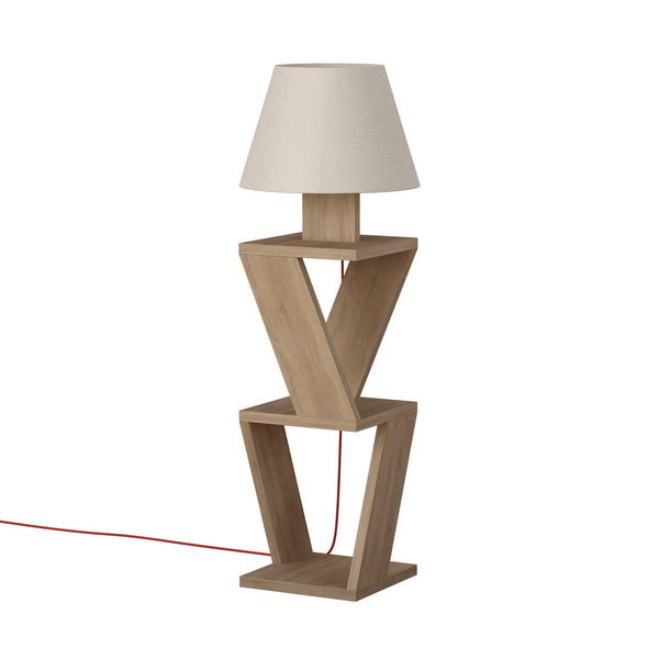 Noptiera cu lampadar Tight me Kozena, Stejar, 22x85x22 cm