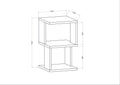 Noptiera Gorder, Alb, 29.6x49.4x29.6 cm