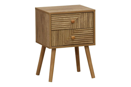 Noptiera Historic cu 2 sertare lemn, Natural, 38x32x54 cm