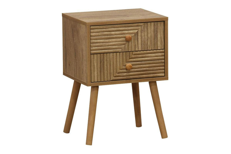 Noptiera Historic cu 2 sertare lemn, Natural, 38x32x54 cm, imagine suplimentara