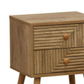 Noptiera Historic cu 2 sertare lemn, Natural, 38x32x54 cm, detaliu produs