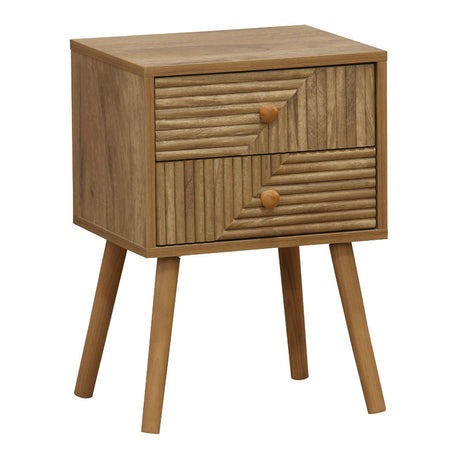 Noptiera Historic cu 2 sertare lemn, Natural, 38x32x54 cm