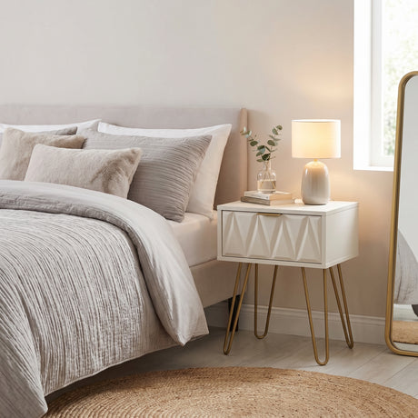 Noptiera Isla Alb 42x35x55 cm