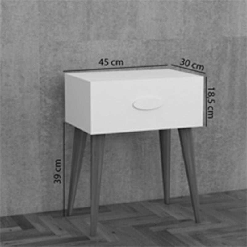 Noptiera Laber melamina, alba, 45x30x57 cm