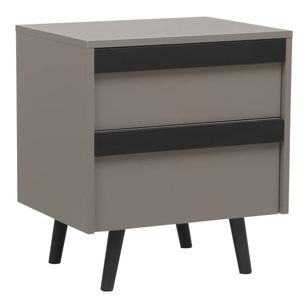 Noptiera Nectra, PAL melaminat si metal, Bej, 50x40x56 cm
