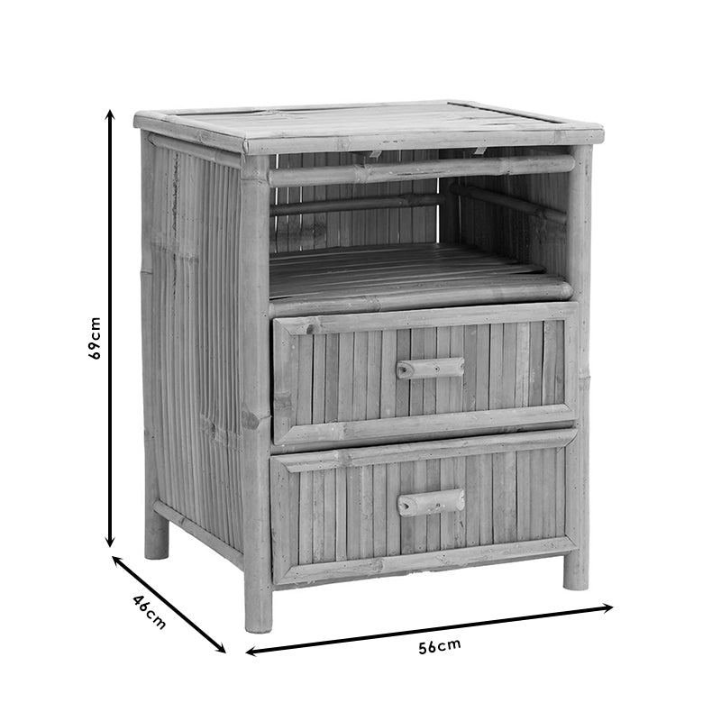Noptiera Ofra Bamboo, Natur, 56x46x69 cm