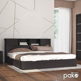 Noptiera Olympus cu 2 sertare, Natural - Alb, 47x40x40 cm - Negru