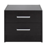 Noptiera Olympus cu 2 sertare, Natural - Alb, 47x40x40 cm - Negru