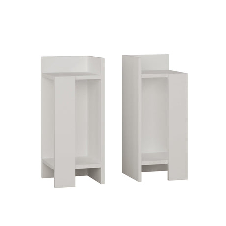 Noptiera Peder 2 buc, Alb, 25x60x27 cm