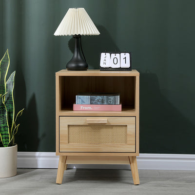 Noptiera Scandy, Natural, 40x40x55 cm, imagine produs 4