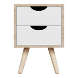 Noptiera Selma, Lemn de pin, 30x30x45 cm - Sonoma-Alb