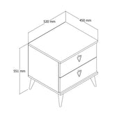Noptiera Versa-Ce 3632, Stejar, 45x55x52 cm